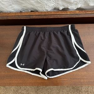 Black & White Under Armour Running Shorts Semi Fitted  Size M